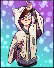 6. Shaded half body + BG pattern