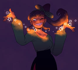 4. Half body flat colors + simple BG colors